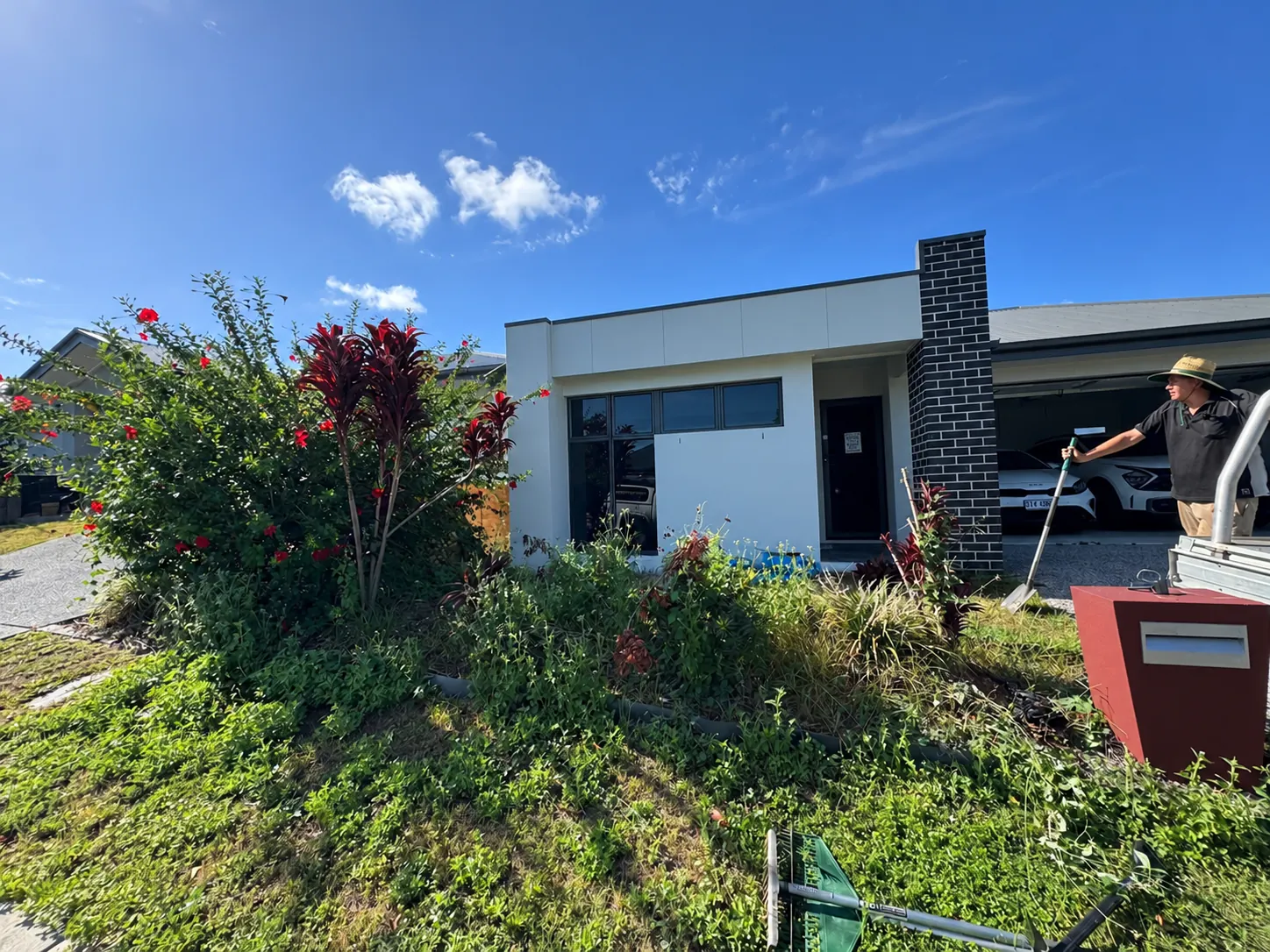 Before view of a residential landscaping & outdoor improvements project